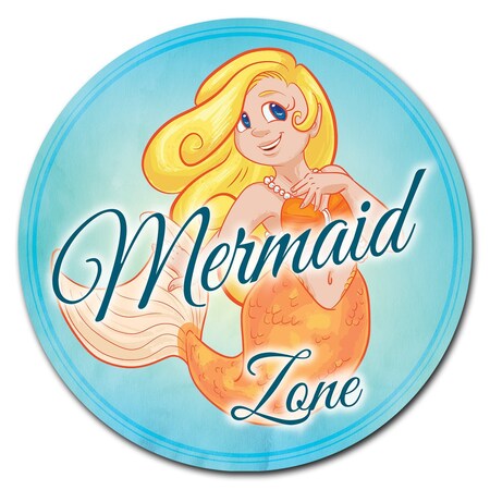 Signmission Mermaid Zone Circle Corrugated Plastic Sign C-24-CIR-WS-Mermaid Zone